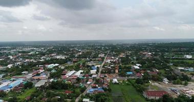 Vista aérea do campo da Tailândia. video