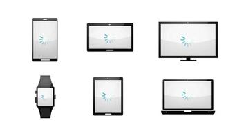Multiple Devices Loading Technology Icons Set video