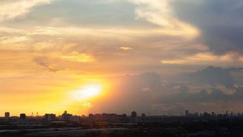 Time lapse sunset cloudy blue and yellow sky video