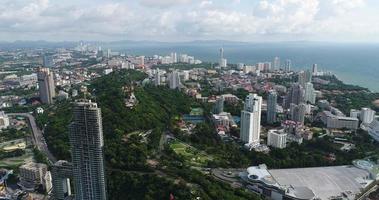 luchtfoto panoramisch uitzicht van pattaya beach thailand