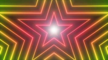 Abstract Neon Shiny Star Shape Background Loop video