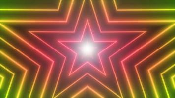 Abstract Neon Shiny Star Shape Background Loop video