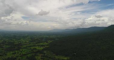 Aerial view wide shot point of view mountain with lush trees video