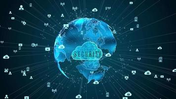 sicheres Datennetzwerk Digital Cloud Computing Cyber-Sicherheitskonzept video