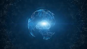 red de datos segura computación en la nube digital concepto de seguridad cibernética