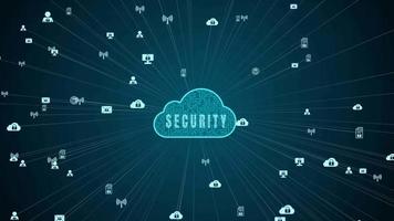 Secure Data Network Digital Cloud Computing Cyber Security Concept video