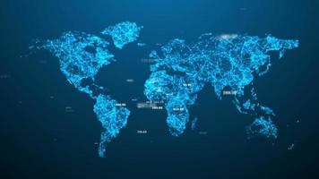 conexión comercial de línea de mapa mundial video