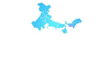 Indien landskarta visar intro efter regioner video