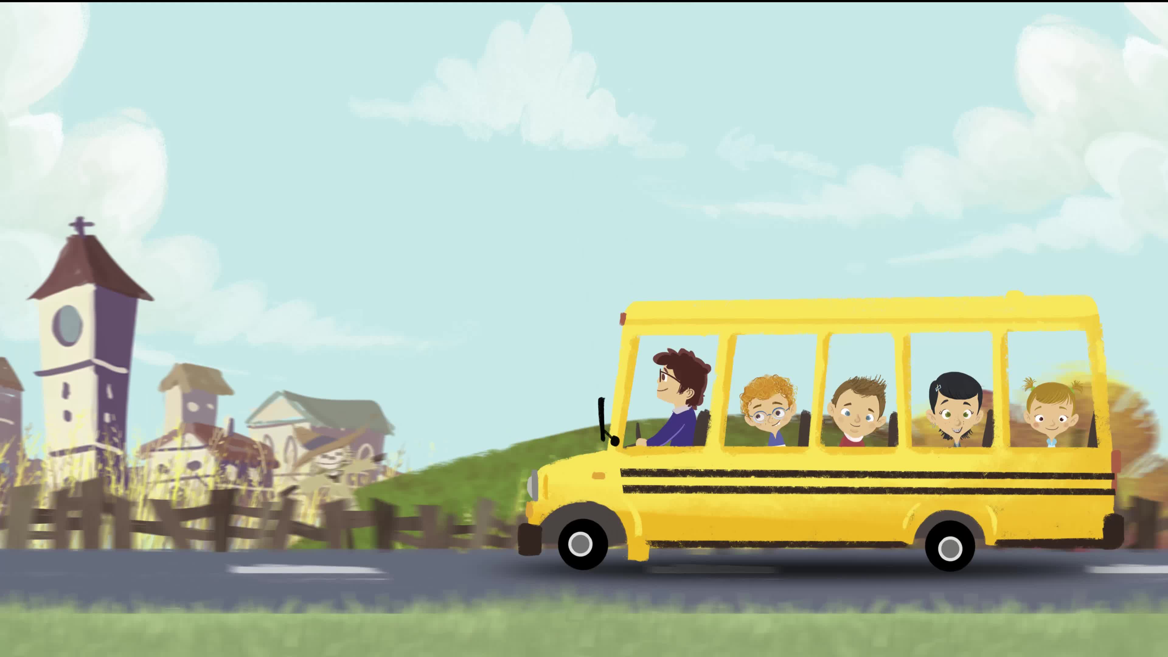 School bus on a Field Trip 1622600 Stock Video at Vecteezy