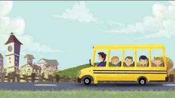 schoolbus op een excursie video