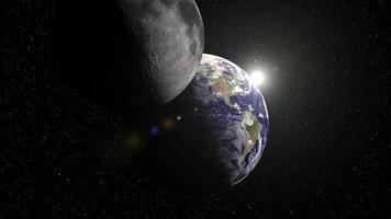 el planeta tierra y su luna video