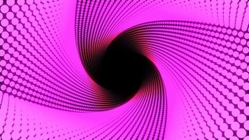 Ilustração 3D, grandes pontos rosa alinhados em linhas foram colocados juntos até que fosse um tubo quadrado e é torção video
