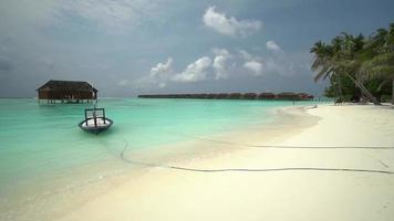 Beautiful tropical beach at the Maldives Island