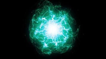 uma bola de plasma brilhante explode com energia