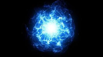 una sfera di plasma luminosa esplode di energia video