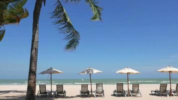 Umbrella And Chairs On A Tropical Beach  video