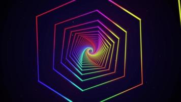 Colorful Hexagon Neon Background video