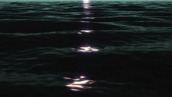 ein Band von Mondlicht auf dunklem Wasser video
