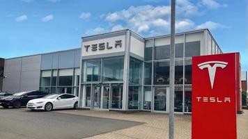 Tesla Dealership with Electric Cars video