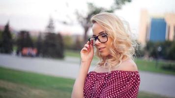 Young Woman Wearing Glasses video