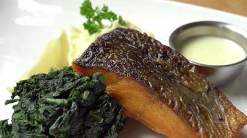 Salmon Steak With Spinach video