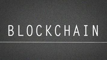 texto de blockchain con arte de falla video