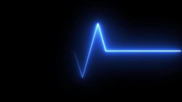 battito cardiaco al neon su sfondo nero isolato video