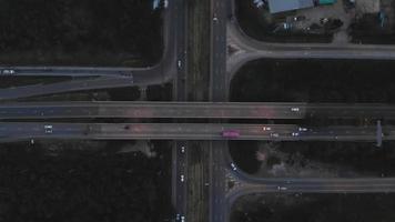 The car is moving on the highway with bird eye view video, video