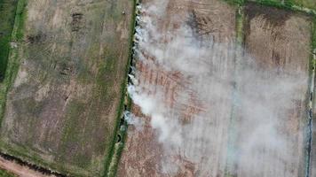 A Rice Field With Smoke video