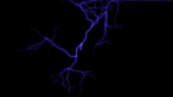 Blue Lightning flash Thunderbolt on black background. video