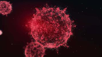 Close up influenza virus in blood vessel video
