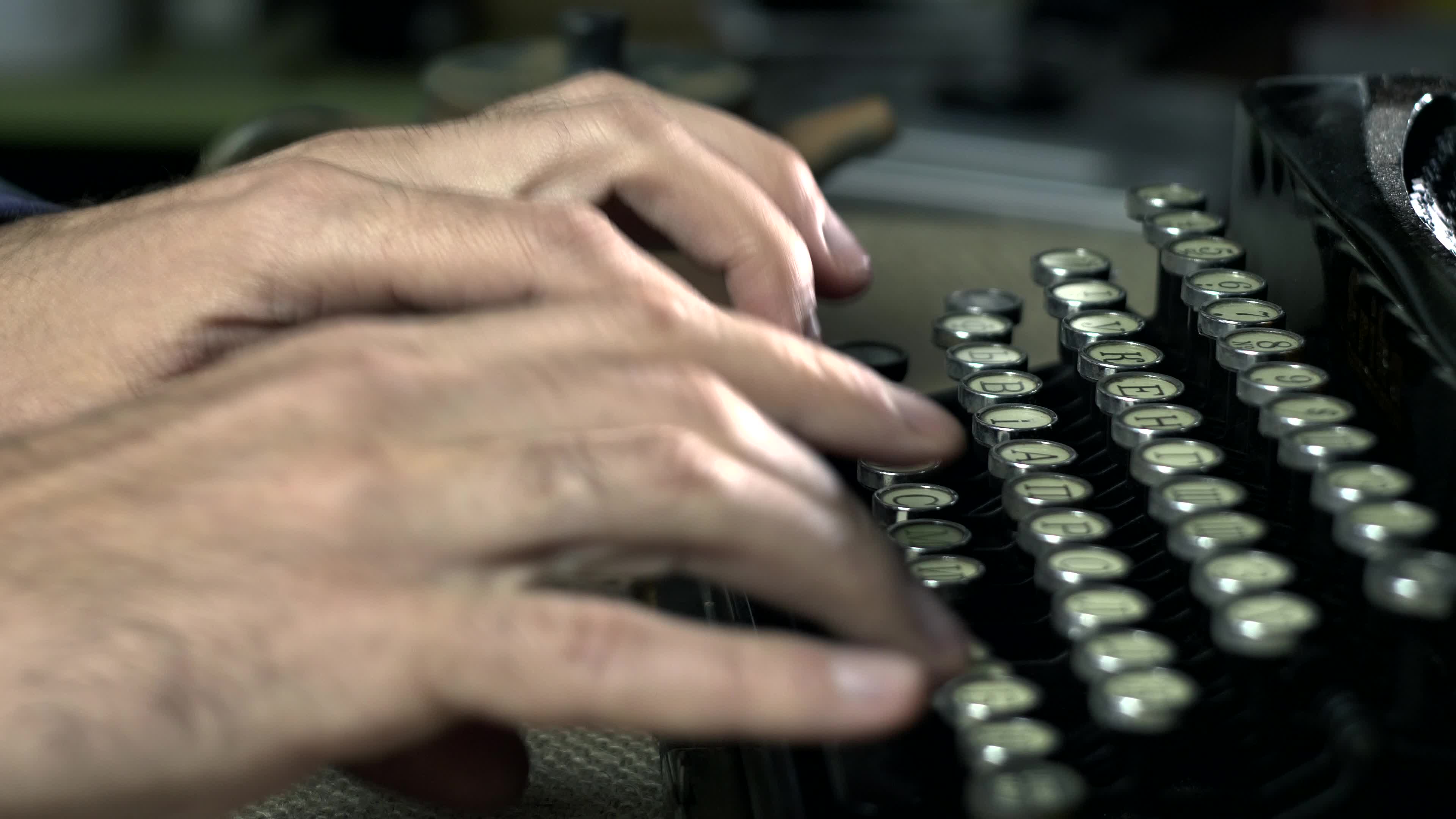 Writer Typing Retro Writing Machine View Stock Footage Video (100%  Royalty-free) 25491362