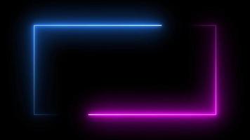 fyrkantig rektangel bildram med tvåfärgad neonfärg video