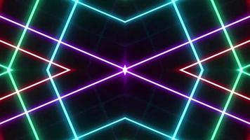 Spectacle laser néon lumière abstraite sur fond noir video