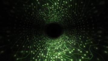 Fondo de túnel verde de chipset de computadora abstracto video