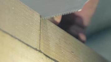 Carpenter using Handsaw video