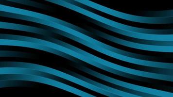 Glowing dark blue stripes wave lines on black background video