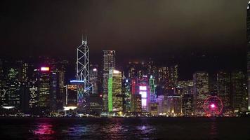 paisagem urbana de hong kong à noite video