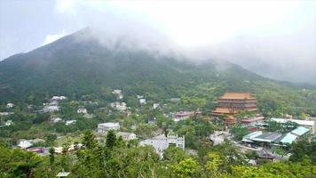 timelapse van ngong ping village in china video