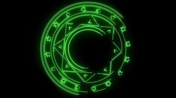 groene zeshoek roterende
