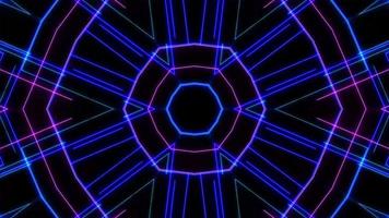show de laser abstrato de luz neon em fundo preto video