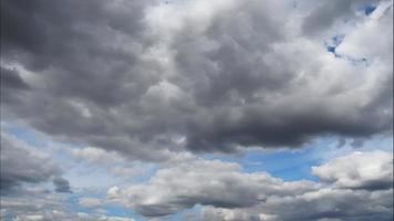 Timelapse of heavy clouds moving in the sky video