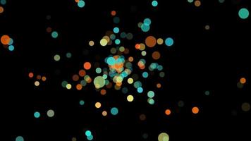 Abstract Colorful Circles Moving on Isolated Black Background video