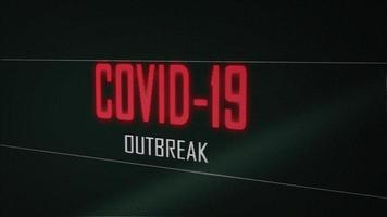 Red Covid-19 Outbreak Warning Text  video