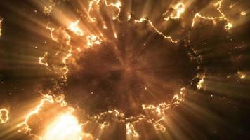 energia dourada brilhante no espaço profundo video