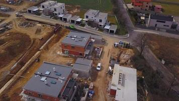 Drone flying over a village video