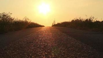 sol da tarde em uma estrada rural video