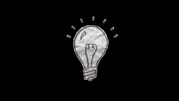 A Black and White Light Bulb Standing in the Darkness video