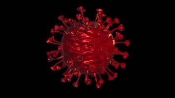 Corona Covid-19 Virus Rotating Isolated on Black Background