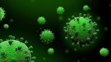 Corona Virus in Green 3D Rendering video